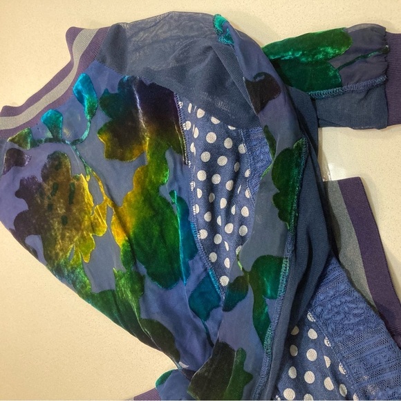 Stunning LULU H Paris mesh/velvet appliqué bomber jacket/French style cardigan - Picture 16 of 17